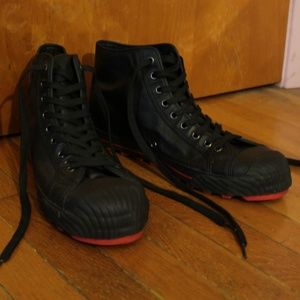 black and red PF Flyers